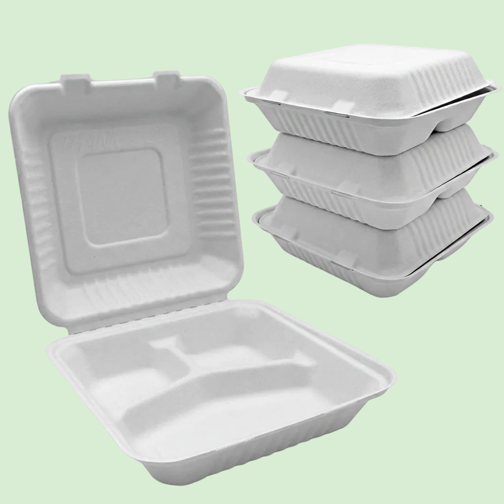 1300ml 9'' 3-Comp Clamshell (P)