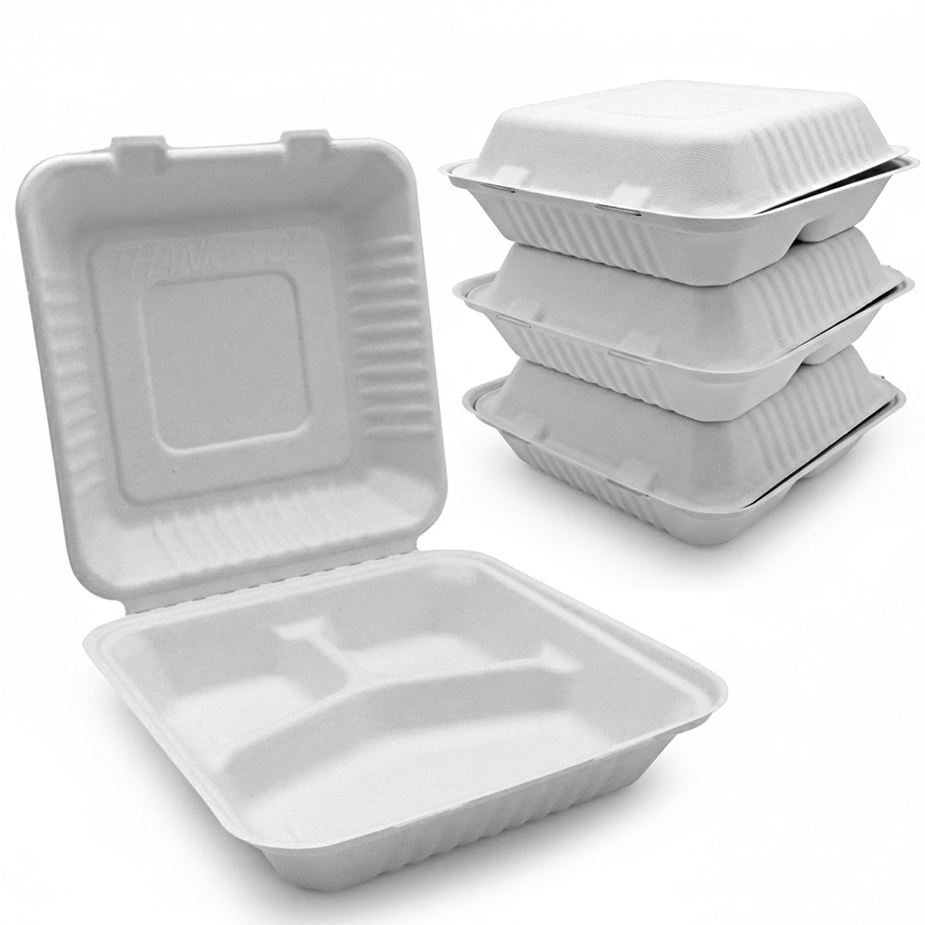 1300ml 9'' 3-Comp Clamshell (P)